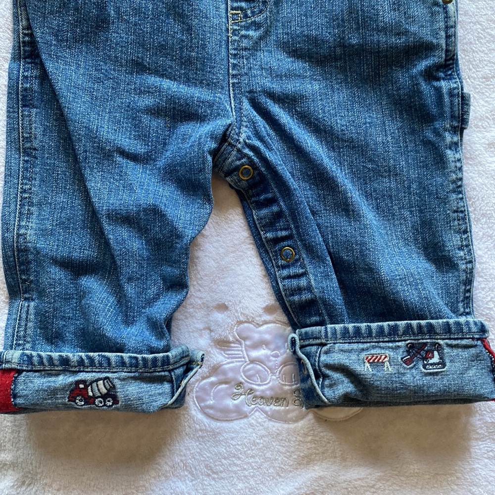 Boys: Vintage Jean Overalls (Builder Theme)- size 12 mos EUC - Picture 2 of 6